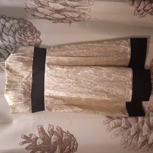 Max & Cleo gold strapless dress